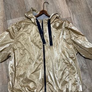 Tommy Hilfiger Metallic Gold Hooded Windbreaker Jacket women’s xl